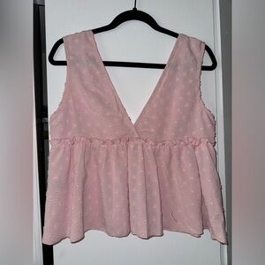 SHEIN Pink V-Neck Blouse